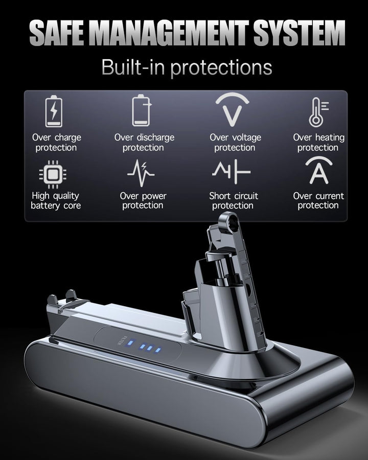 6000mAh Akku kompatibel mit Dyson Cyclone V10 Absolute Animal Origin SV12 V10 6000mAh, V10 6000mAh