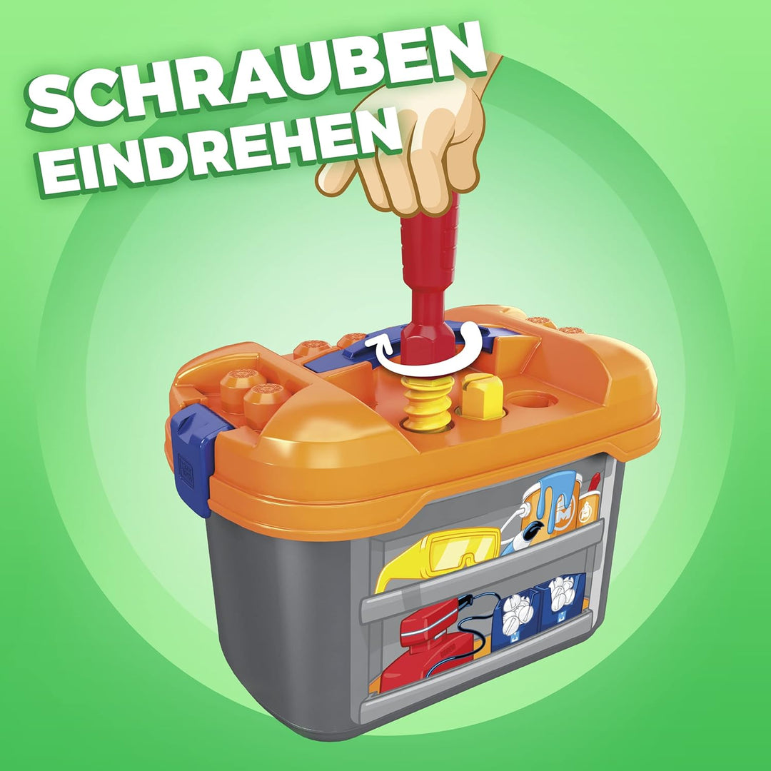 MEGA GNT92 - Bloks Werkbank mit 36 Teilen, Bausteineset, Konstruktionsspielzeug für Kleinkinder ab 2