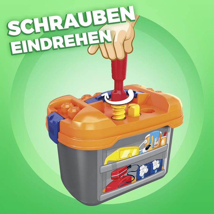 MEGA GNT92 - Bloks Werkbank mit 36 Teilen, Bausteineset, Konstruktionsspielzeug für Kleinkinder ab 2