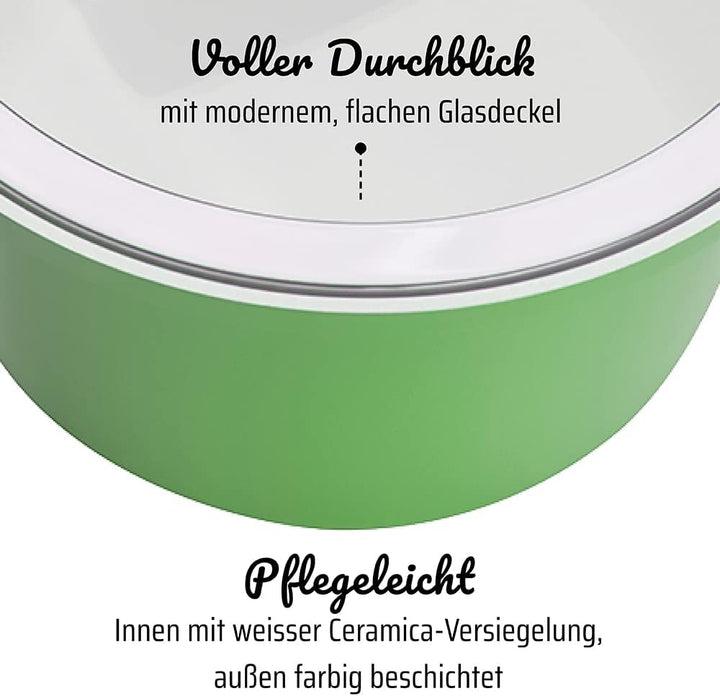 GSW Ceramica Energiespartopf — hochwertiger Kochtopf mit Deckel, ideal für energiesparendes Kochen,