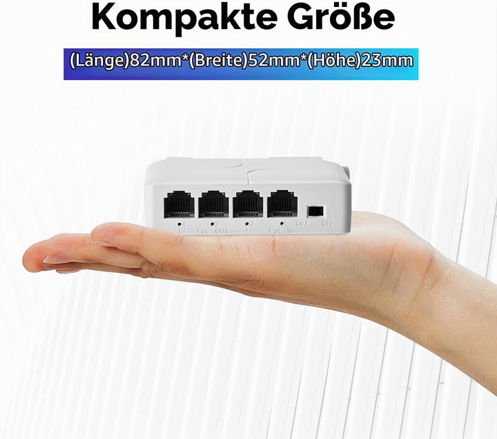 MokerLink 4 Port PoE Extender, IEEE 802.3 af/at PoE Repeater, 100 Mbit/s, 1 PoE Eingang, 3 PoE Ausgä