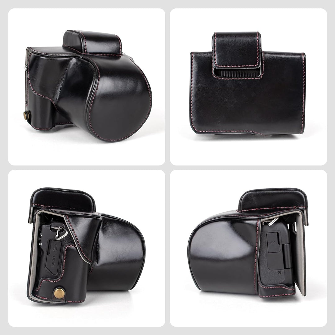 MUZIRI KINOKOO EOS R50 Schutzhülle, Retro-PU-Leder, Kameratasche für Canon EOS 50 DSLR Kamera – EOS