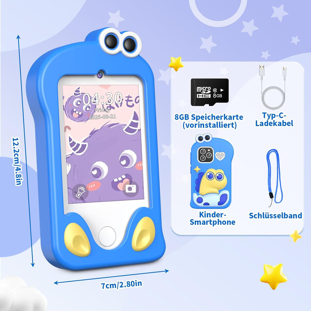 Kinderhandy Spielzeug mit Dual Kamera Kinderkamera 2.8 Inch Touchscreen Lerntelefon Lernspielzeug mi