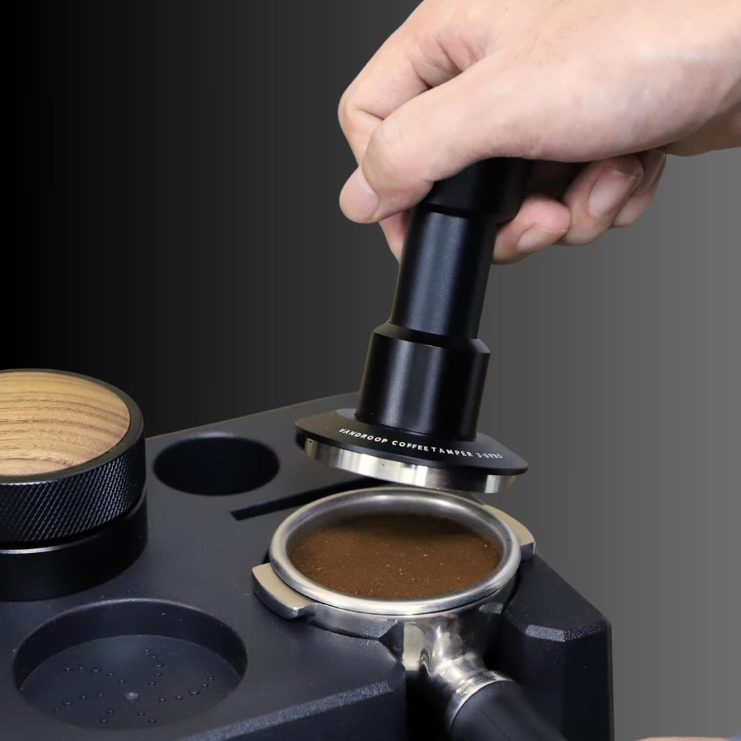 Tamper 53.35mm 4-Feder-System 25-35lbs Einstellbarer Anpressdruck Espresso Kaffee Tamper für Barista