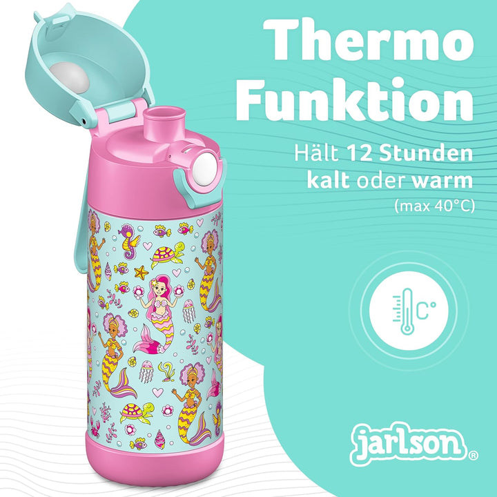 Jarlson® Trinkflasche Kinder Edelstahl MALI [THERMOSFLASCHE] - Kindertrinkflasche Auslaufsicher - Th