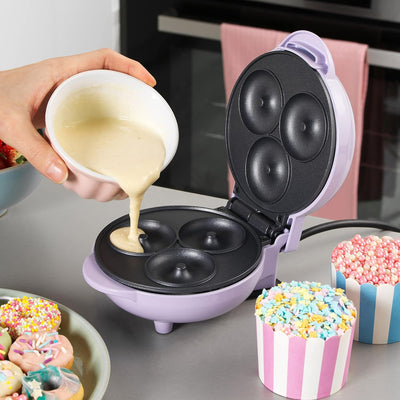 Petra PT4698PPVDEEU7 Elektrisch Mini Donut-Maschine, 550W, Kompakter Donut Maker Maschine für 3 Mini