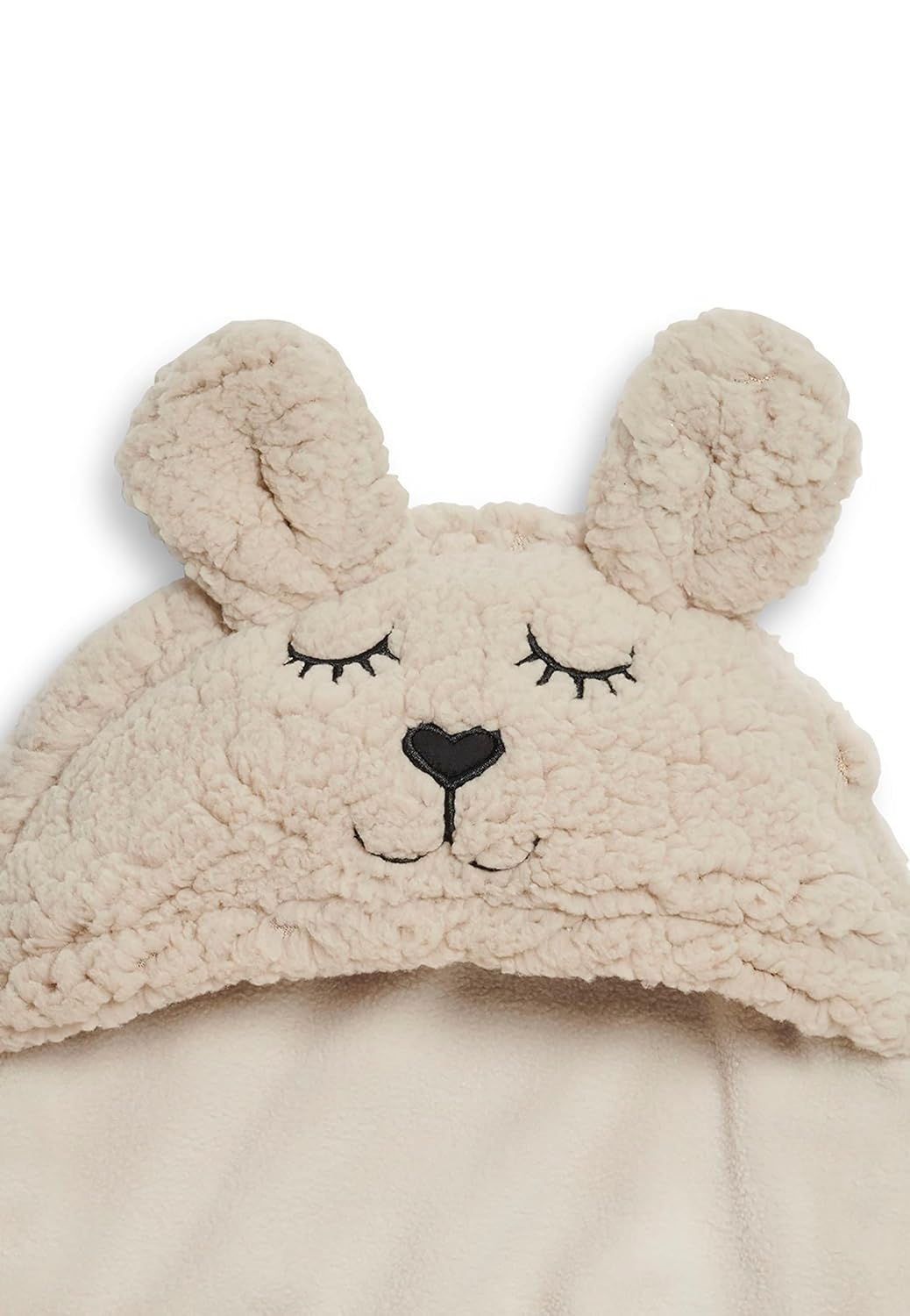 Jollein Wickeldecke für Babys aus kuschelweichem Fleecematerial, niedliches Hasendesign, nougatfarbi