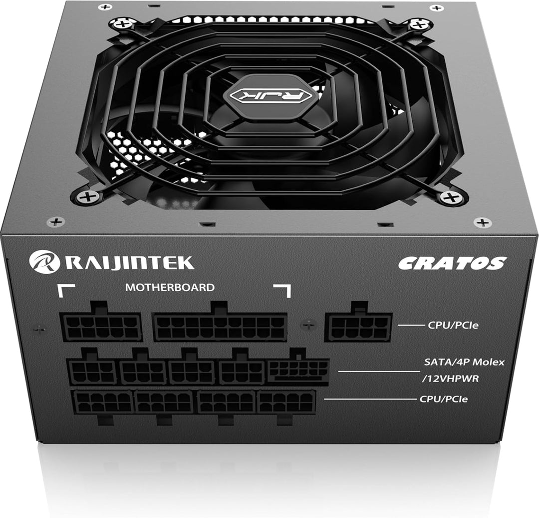 RAIJINTEK CRATOS 1200 BLACK, 80 Plus Gold Vollmodulares ATX 3.1 Netzteil, PCIe 5.1 12V-2x6 Kabel, Le