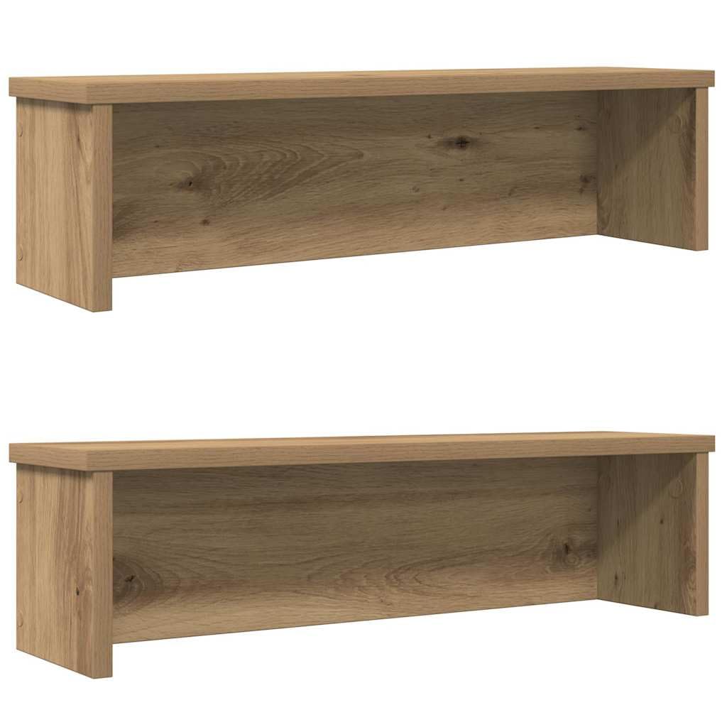 vidaXL Küchenregale Stapelbar 2 STK. Artisan-Eiche 50x15x16 cm, Küchen-Aufbewahrungsregal, Gewürzreg
