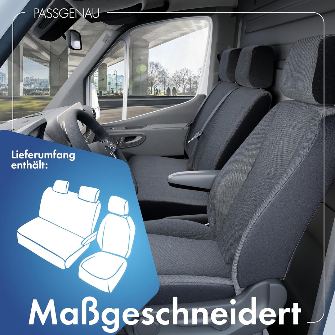 Walser Transporter Sitzbezüge Auto für Mercedes-Benz Viano/Vito, 1 Einzelsitz (Aussparung Armlehne)