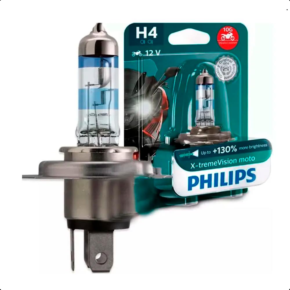 Philips Automotive Lighting 12342XV+BW X-tremeVision Moto +130% H4 Motorrad-Scheinwerferlampe, 1 Stü