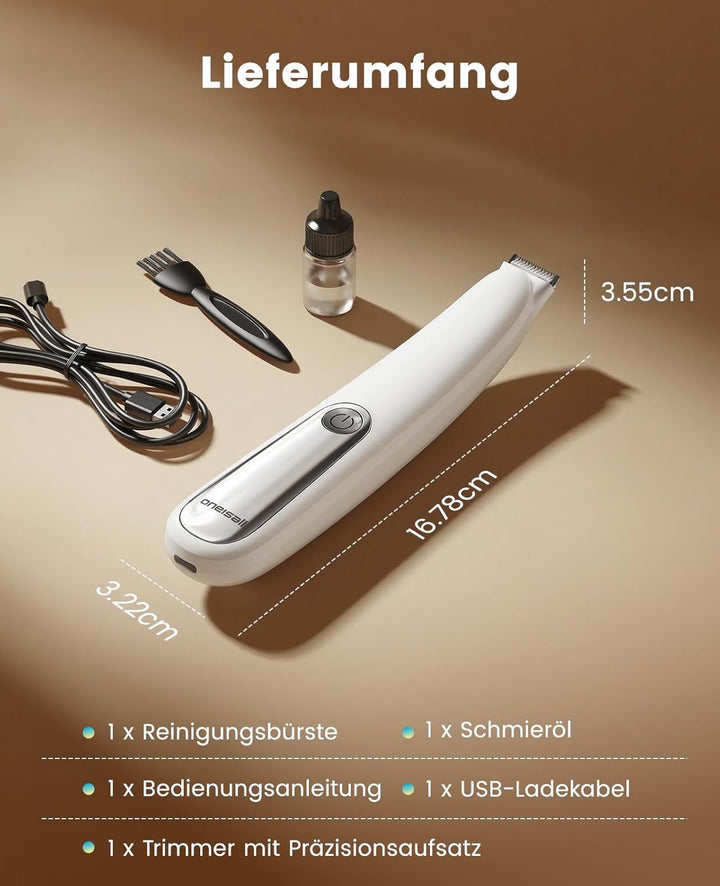 oneisall Pfotentrimmer für Hunde Extra Leise mit LED-Licht,Schermaschine Katze Hundepfoten Trimmer d