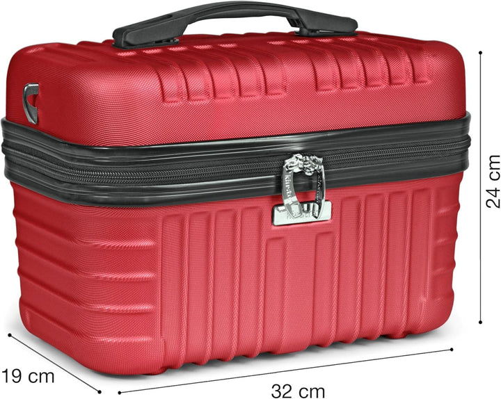 KINSTON Vanity Case Hartschale mit Schulterriemen – Kulturbeutel Reise Kosmetik – Hartschale mit Gri
