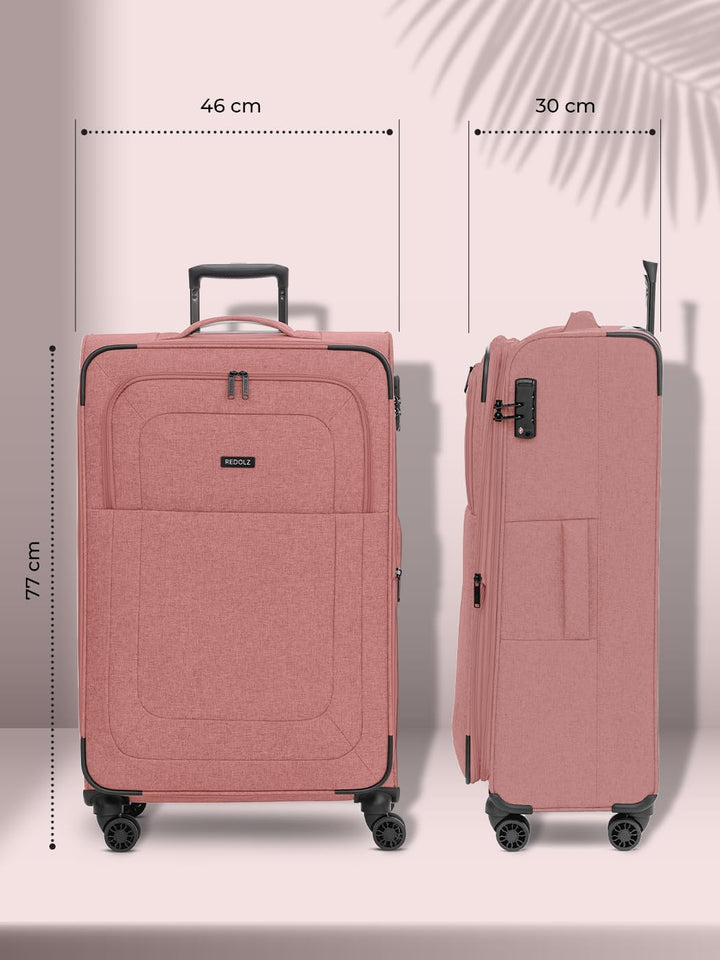 REDOLZ Weichschalen Koffer für Damen & Herren | Leichter Trolley 77 cm mit 4 Doppelrollen & TSA-Schl