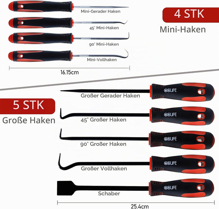 CCLIFE 9tlg Universal Nadel Haken Schaber Satz Hakenset Dichtung Demontage Werkzeug