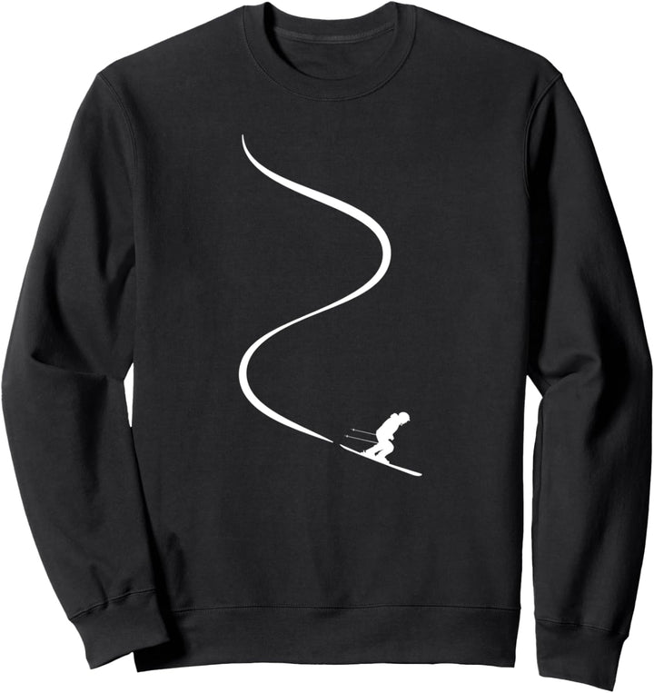 Skifahrer zieht Spur hinter sich durch Powder Tiefschnee Sweatshirt