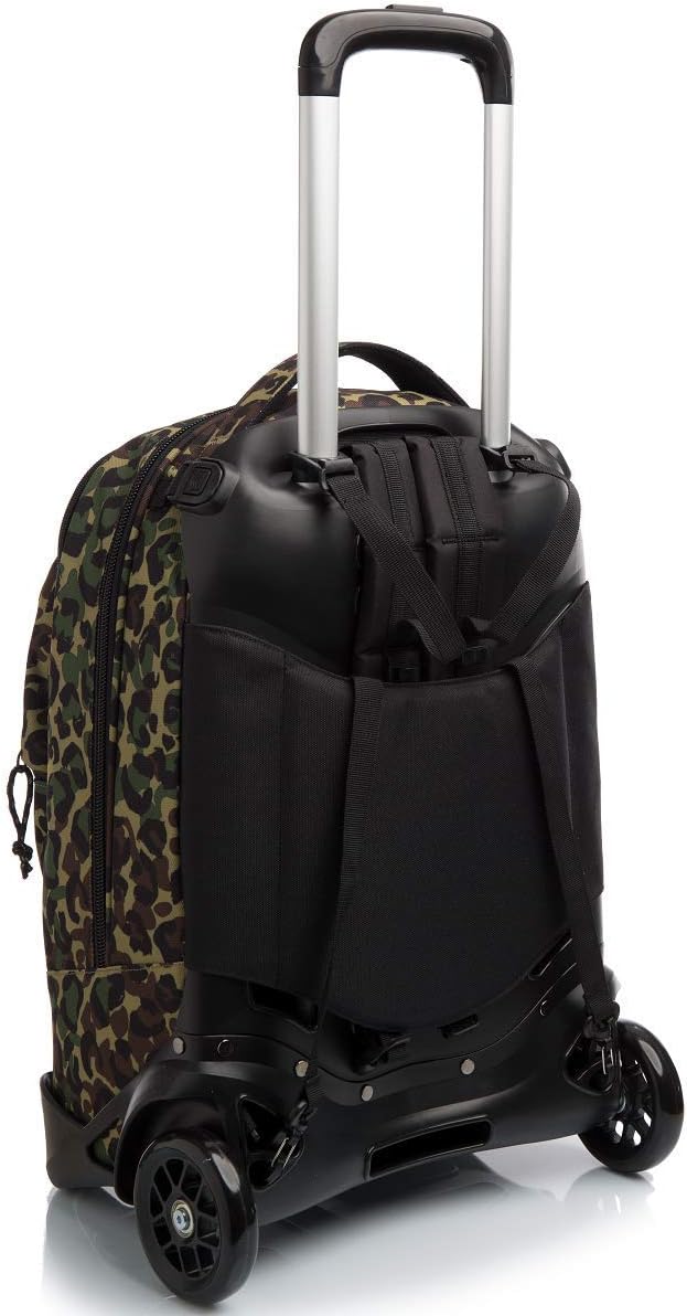 Invicta TROLLEY, Rucksack mit Trolleyfunktion, Schulranzen mit Rollen, 3 in 1, Abnehmbarer Rucksack,