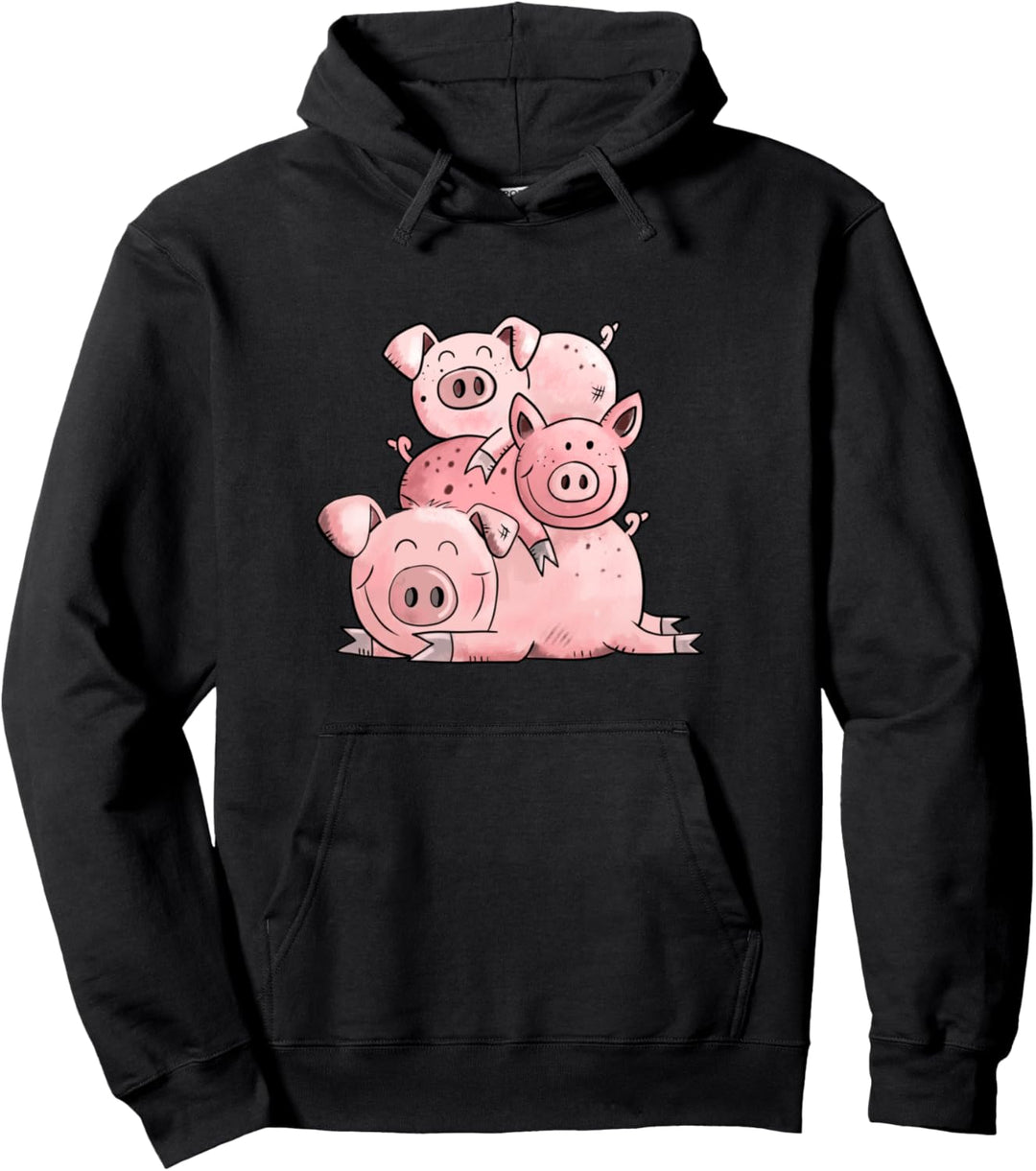 Schweinehaufen Design I Schwein Tiermotiv I Schweinchen Fun Pullover Hoodie