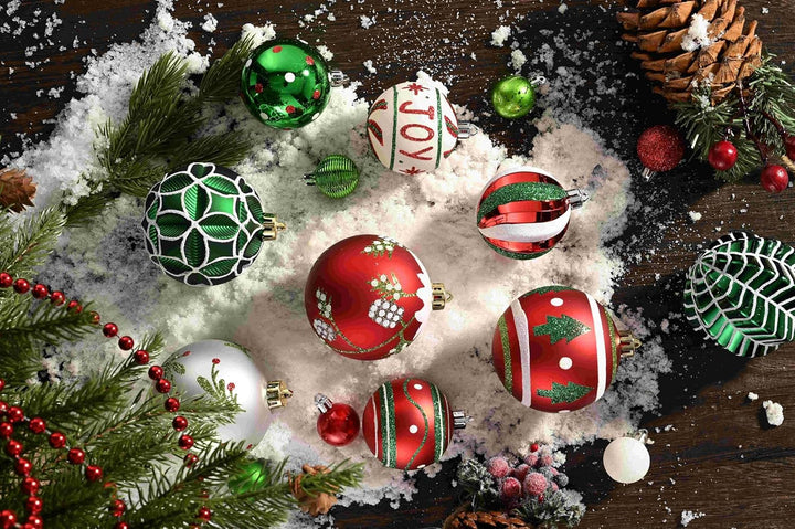 Valery Madelyn Weihnachtskugeln 30 Stücke 6CM Kunststoff Christbaumkugeln Weihnachtsdeko mit Aufhäng
