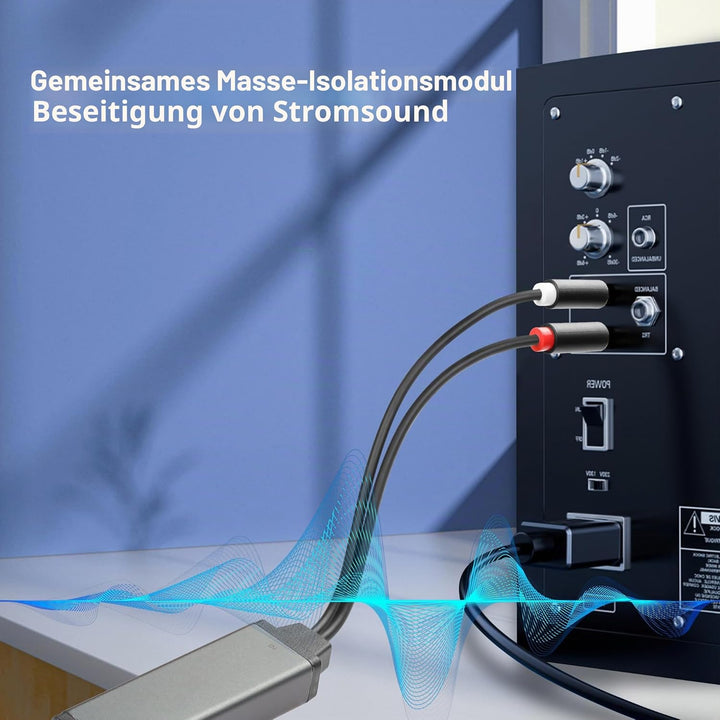 CERRXIAN RCA-Rauschunterdrücker und Cinch-Audio-Brummunterdrücker, Erdschleife, Geräuschisolator für
