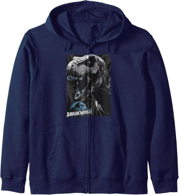 Jurassic World Black and White T-Rex Head Kapuzenjacke