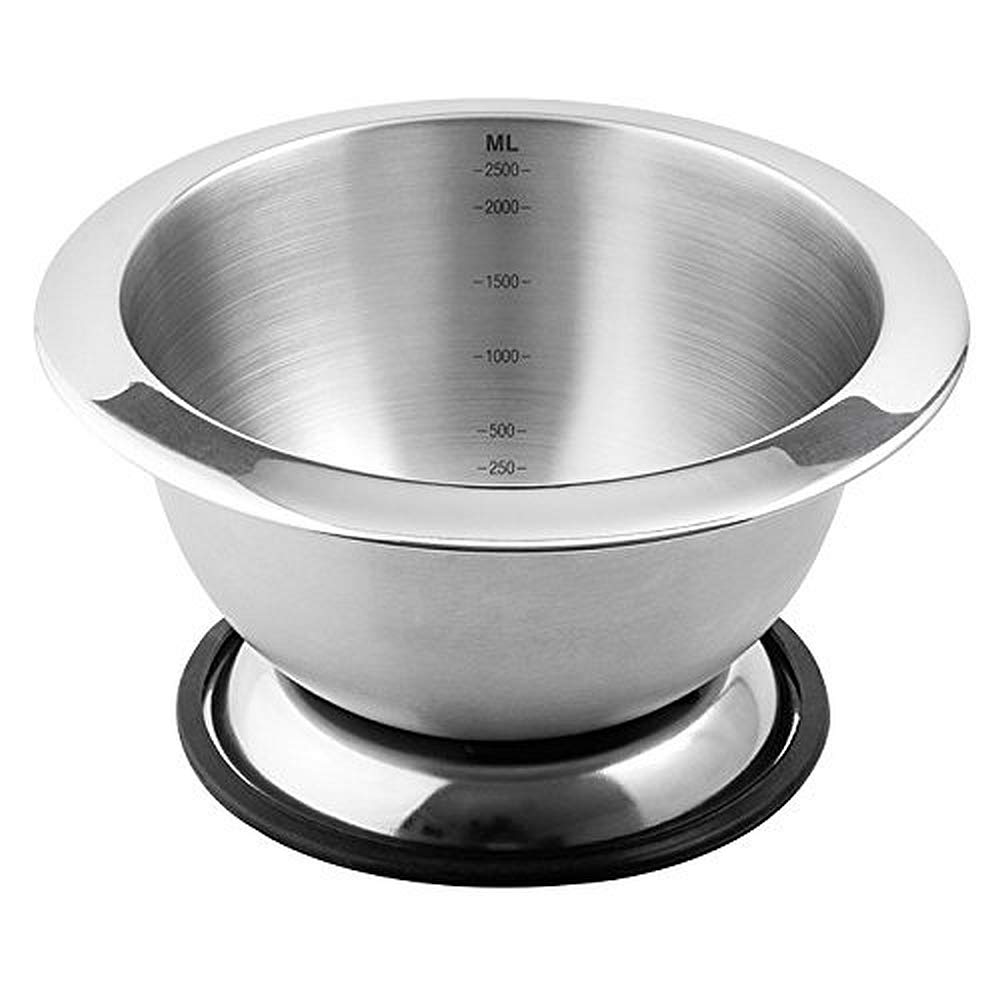 Weis Schneeschlagkessel mit Stellring 2,5 L, Edelstahl, Silber/schwarz, 26 x 26 x 13 cm