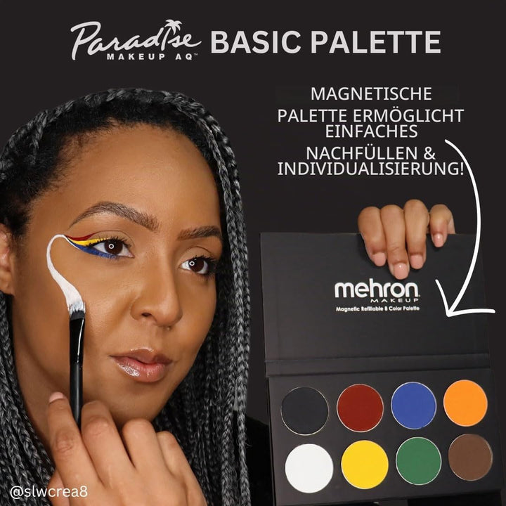 Mehron Paradise Make-up AQ 8 Color (Basic) | Magnetische nachfüllbare Körperfarben- und Gesichtsfarb