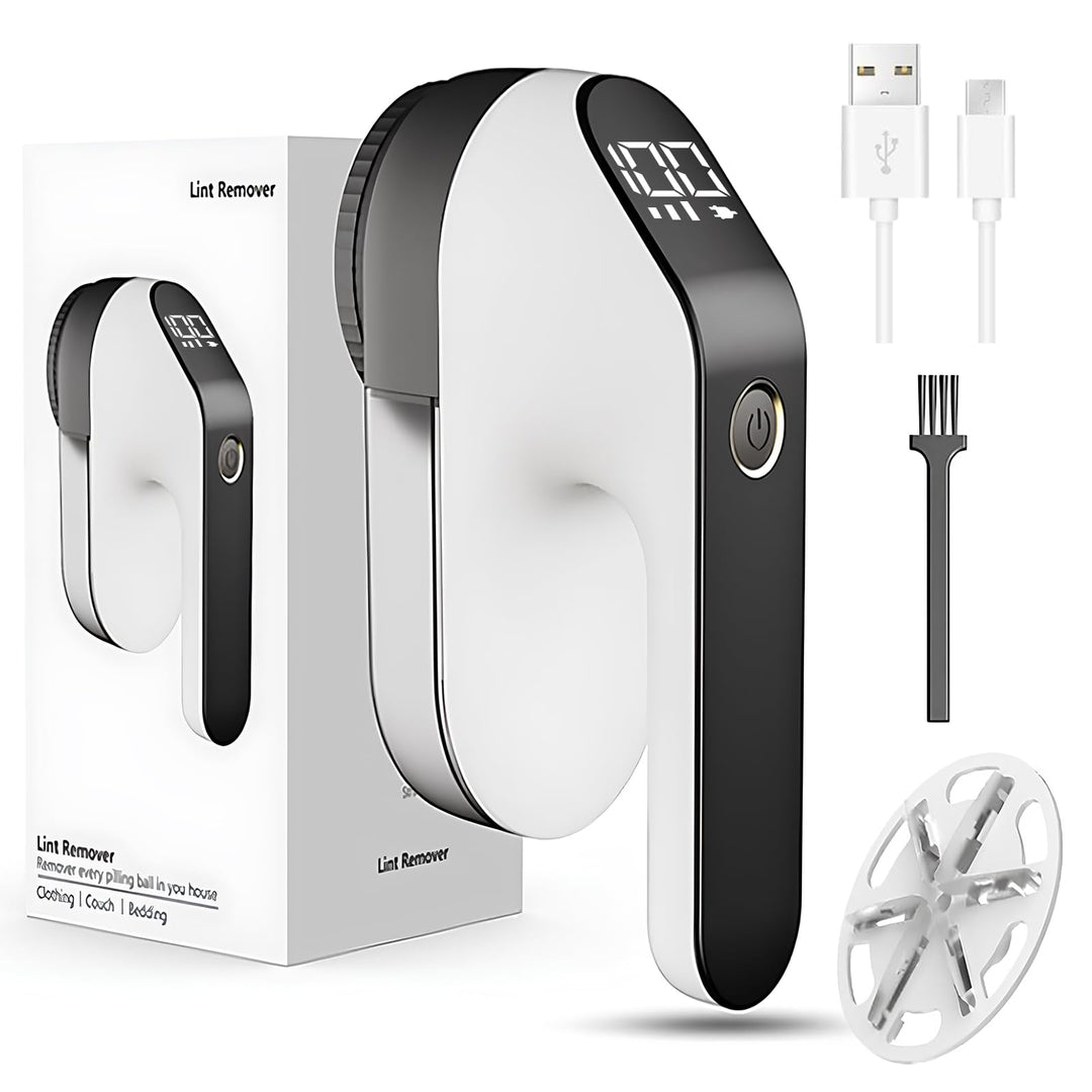 Ektrischer Fusselentferner 2000mAh, Tragbarer USB-C Wiederaufladbarer Fusselrasierer mit LED-Anzeige