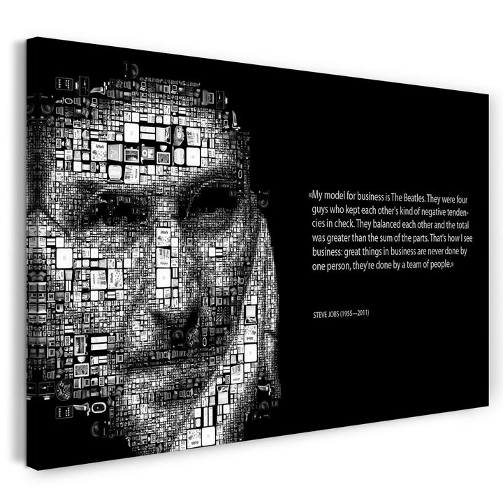 Printed Paintings Leinwand (80x60cm): Steve Jobs Spruch motivierend, Team-Work Zusammenarbeit ERF 80