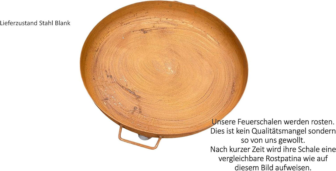 Czaja Feuerschale Ø 80 cm mit Wasserablaufbohrung Legierter Stahl Ø 80cm Typ Bonn, Legierter Stahl Ø