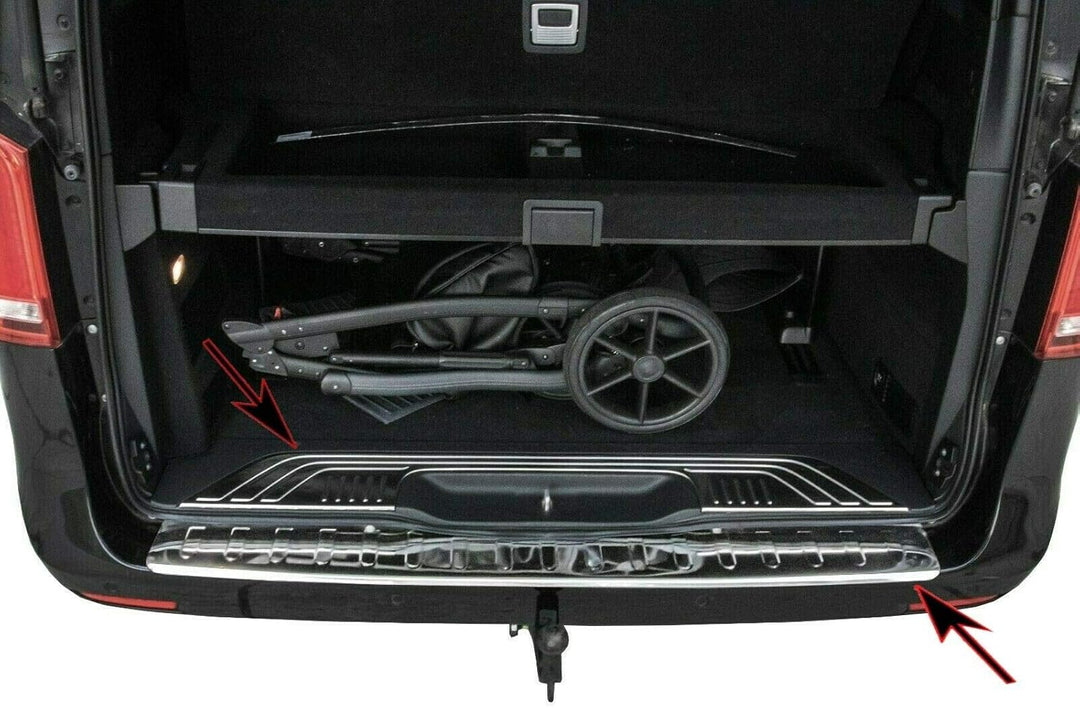 Ladekantenschutz Edelstahl CHROM kompatibel für MERCEDES VITO V-KLASSE W447 INNEN AUSSEN | premium Q