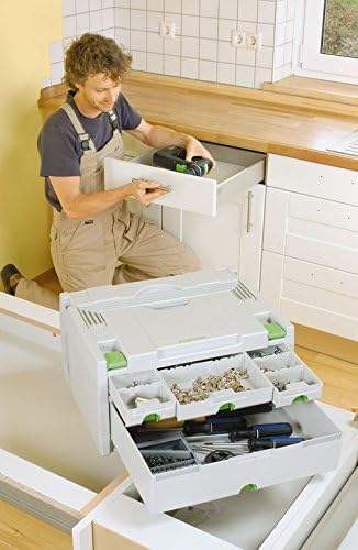 Festool SORTAINER SYS 3-SORT/4 (mit Schubladen, Trennstege pro Schublade, Etikettenhalter, Beschrift
