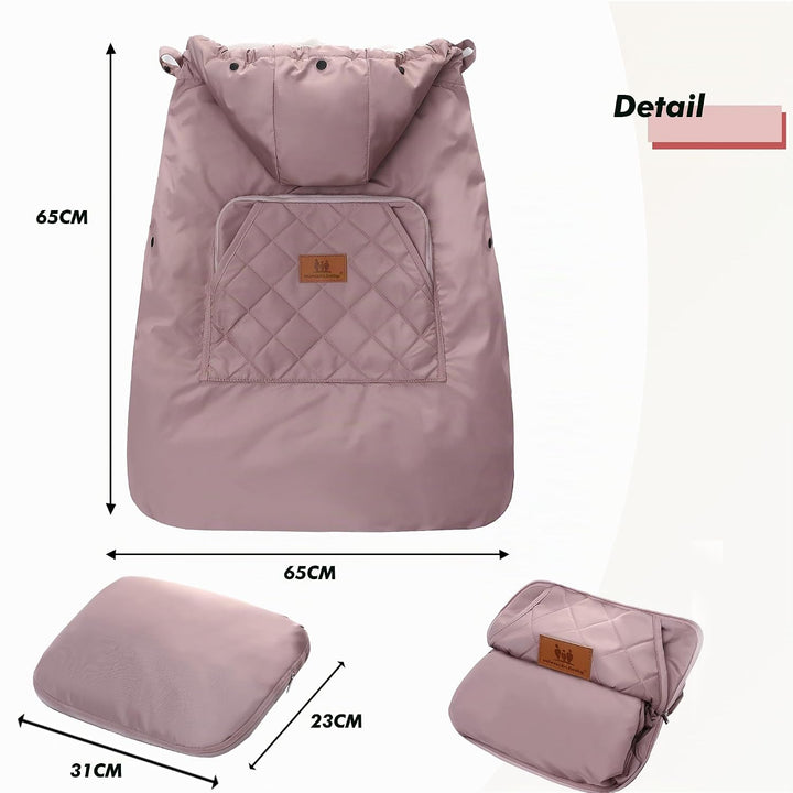 Winterbezug für Babytrage, Warm Universal Babytragebezug Wasserdicht Tragecover für Babytragen (Rosa