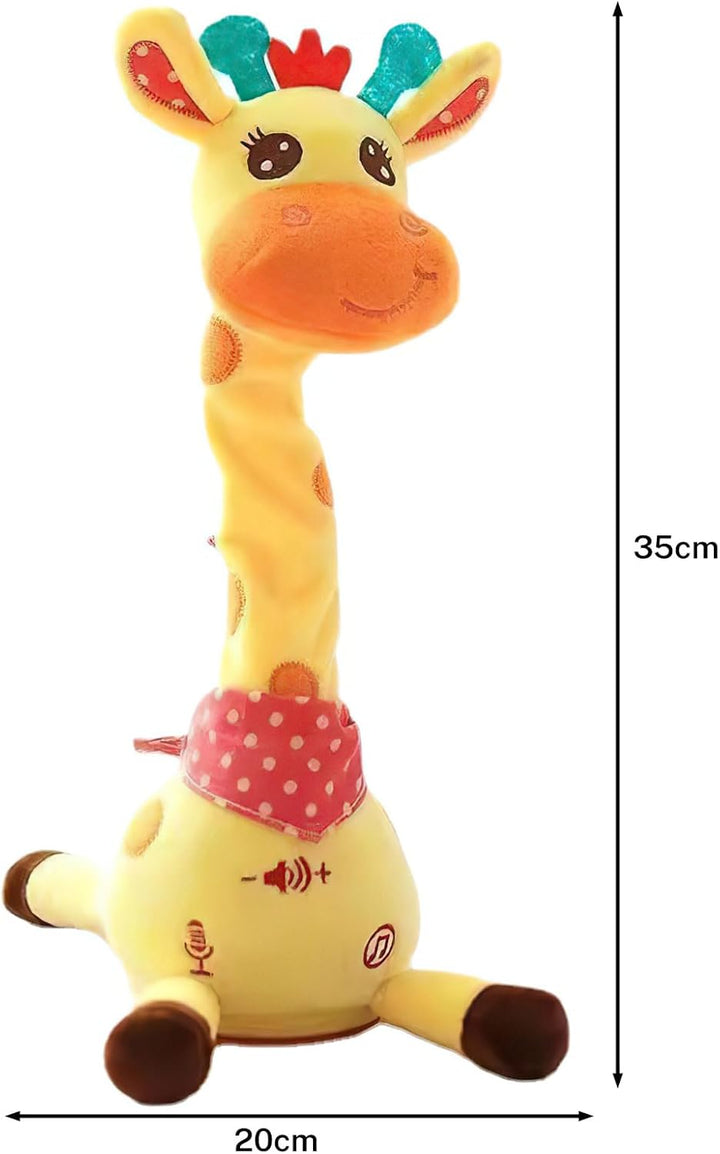 Giraffe aus Plüsch, leuchtend und singend, singende Giraffe, Lichtfunktion und Sprachwiederholung, A