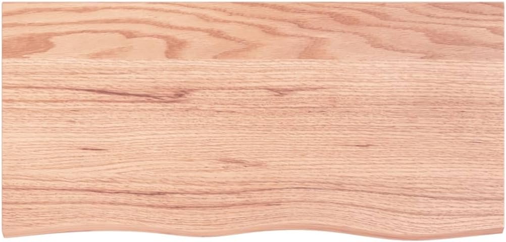 vidaXL Waschtischplatte Hellbraun 100x50x2 cm Massivholz Behandelt Braun 100 x 50 x 2 cm, Braun 100