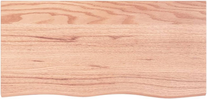 vidaXL Waschtischplatte Hellbraun 100x50x2 cm Massivholz Behandelt Braun 100 x 50 x 2 cm, Braun 100