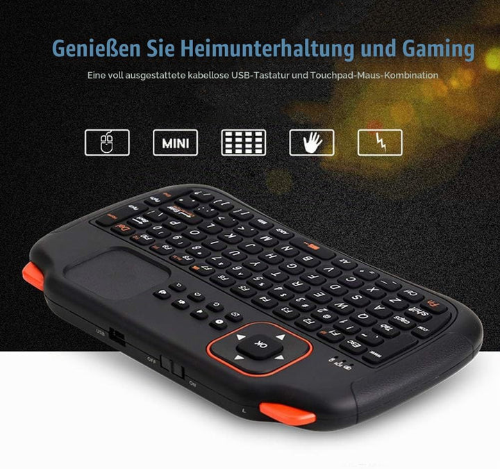VBESTLIFE -Funktastatur mit Touchpad-Maus, Wiederaufladbare 2,4-GHz-Funktastatur mit 83 Tasten für P