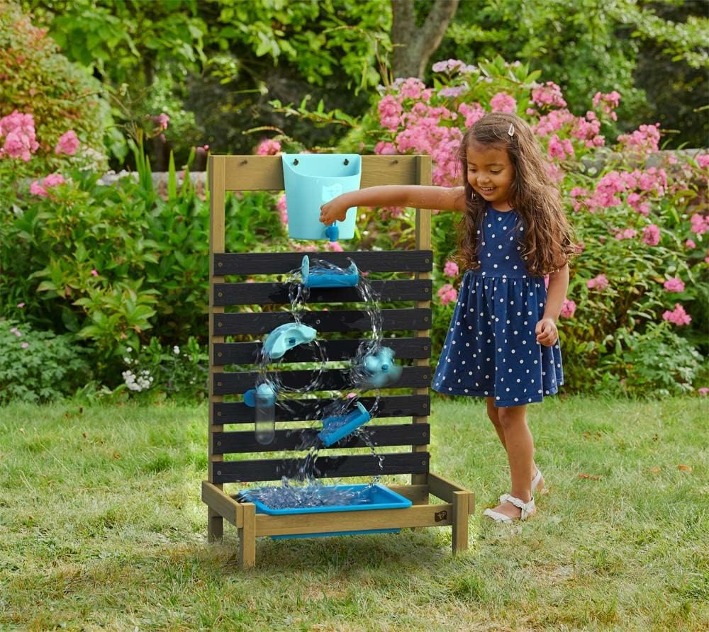 TP Toys Wasserspiel Kinder Wasser Spielzeug Holz Spielwand Garten Gartenspiel Natur 31x57x92cm