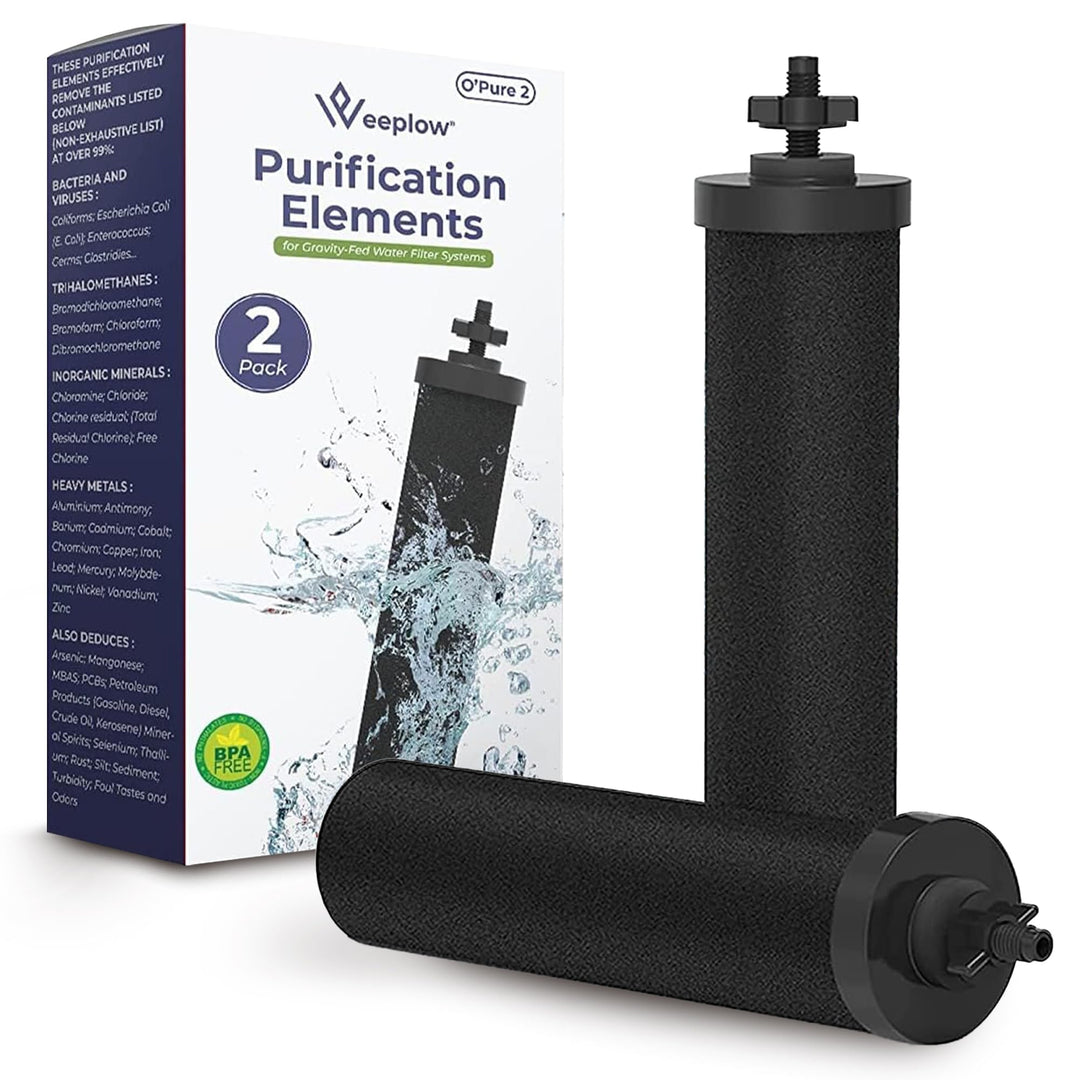 Weeplow® O'Pure Gravity Water Filter Systems Compatible with Berkey Series Travel, Big, Royal, Imper