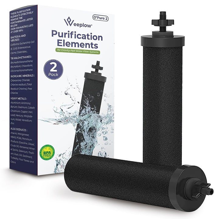 Weeplow® O'Pure Gravity Water Filter Systems Compatible with Berkey Series Travel, Big, Royal, Imper