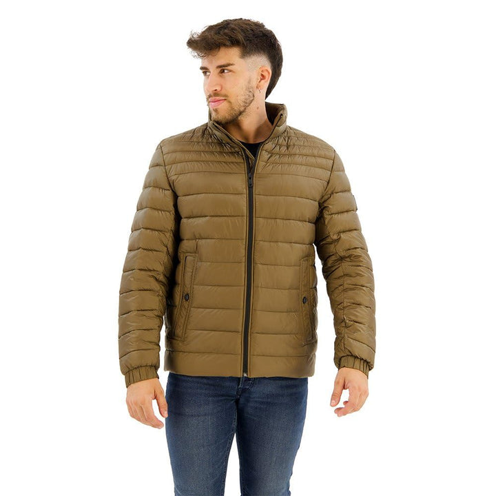 BOSS Herren Oden1 Wasserabweisende Steppjacke mit Logo-Aufnäher 46 Open Brown243, 46 Open Brown243