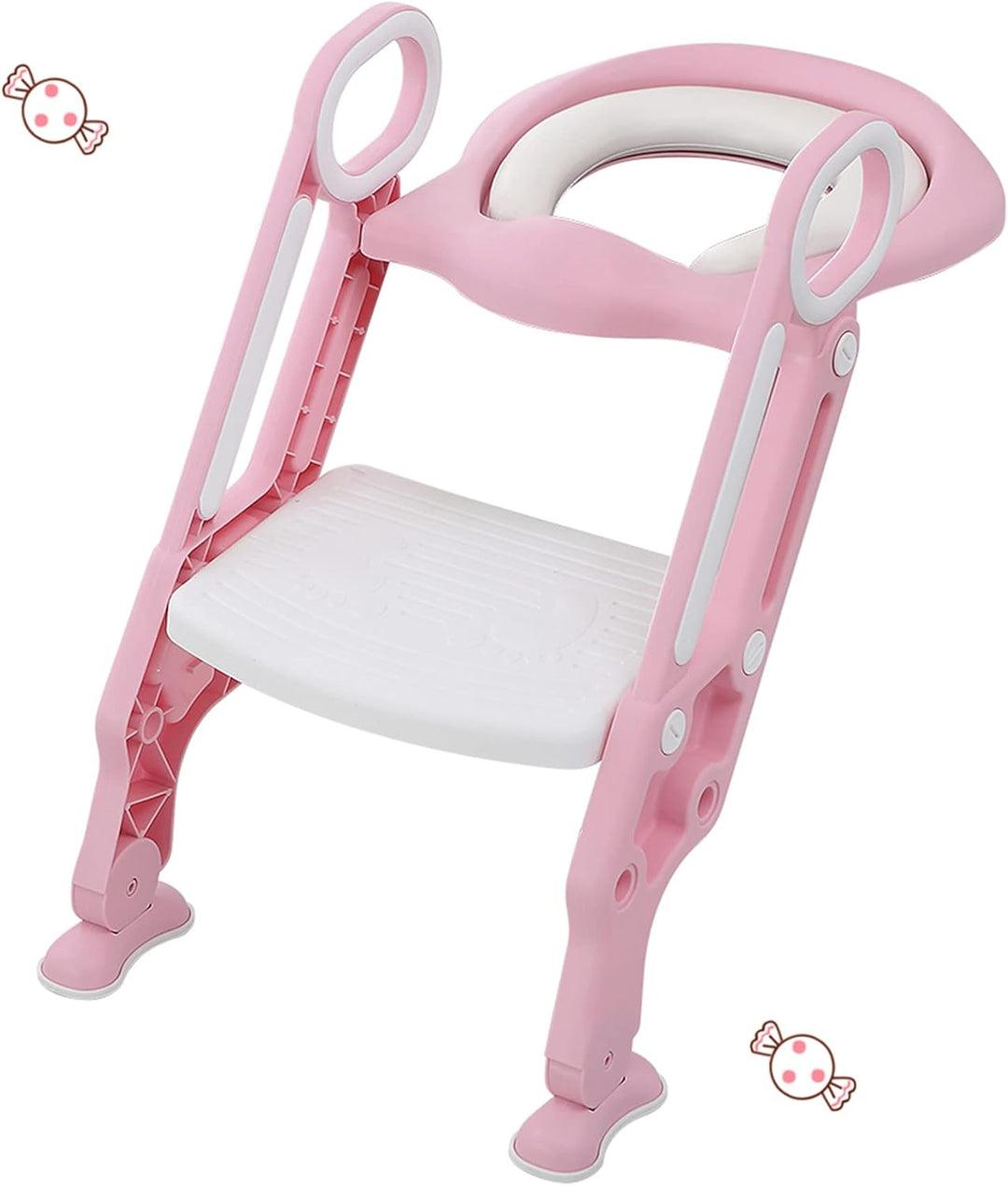 Toilettensitz mit Treppe für Kinder, verstellbar und faltbar, Toilettensitzverkleinerer für Babys, m