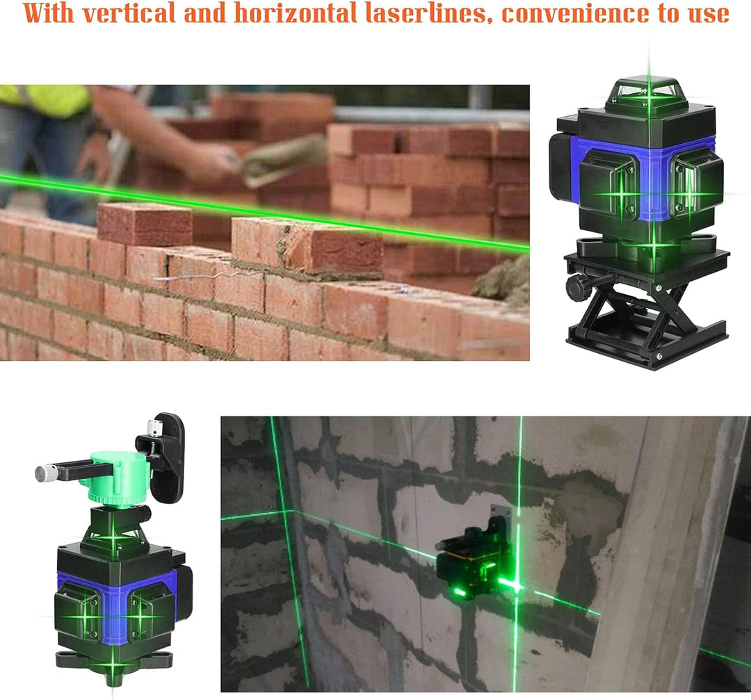 Kreuzlinienlaser mit Stativ, Multifunktionaler 4D-Laser mit 16 Linien,selbstnivellierende Maschine,