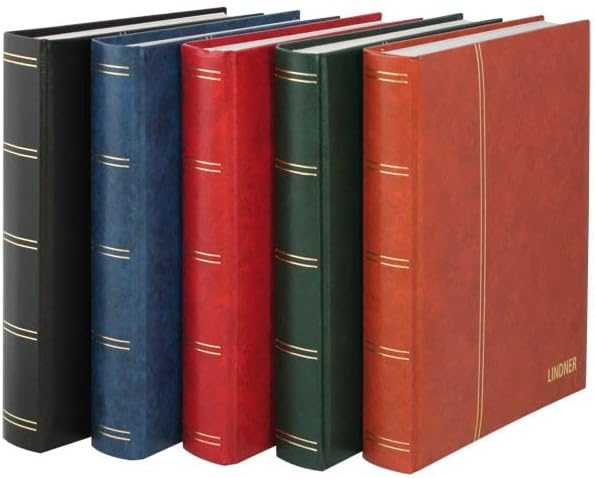 Lindner 1162S Einsteckbuch - Einsteckbücher mit 60 weissen Kartonseiten mit 10 Pergaminstreifen - Ei
