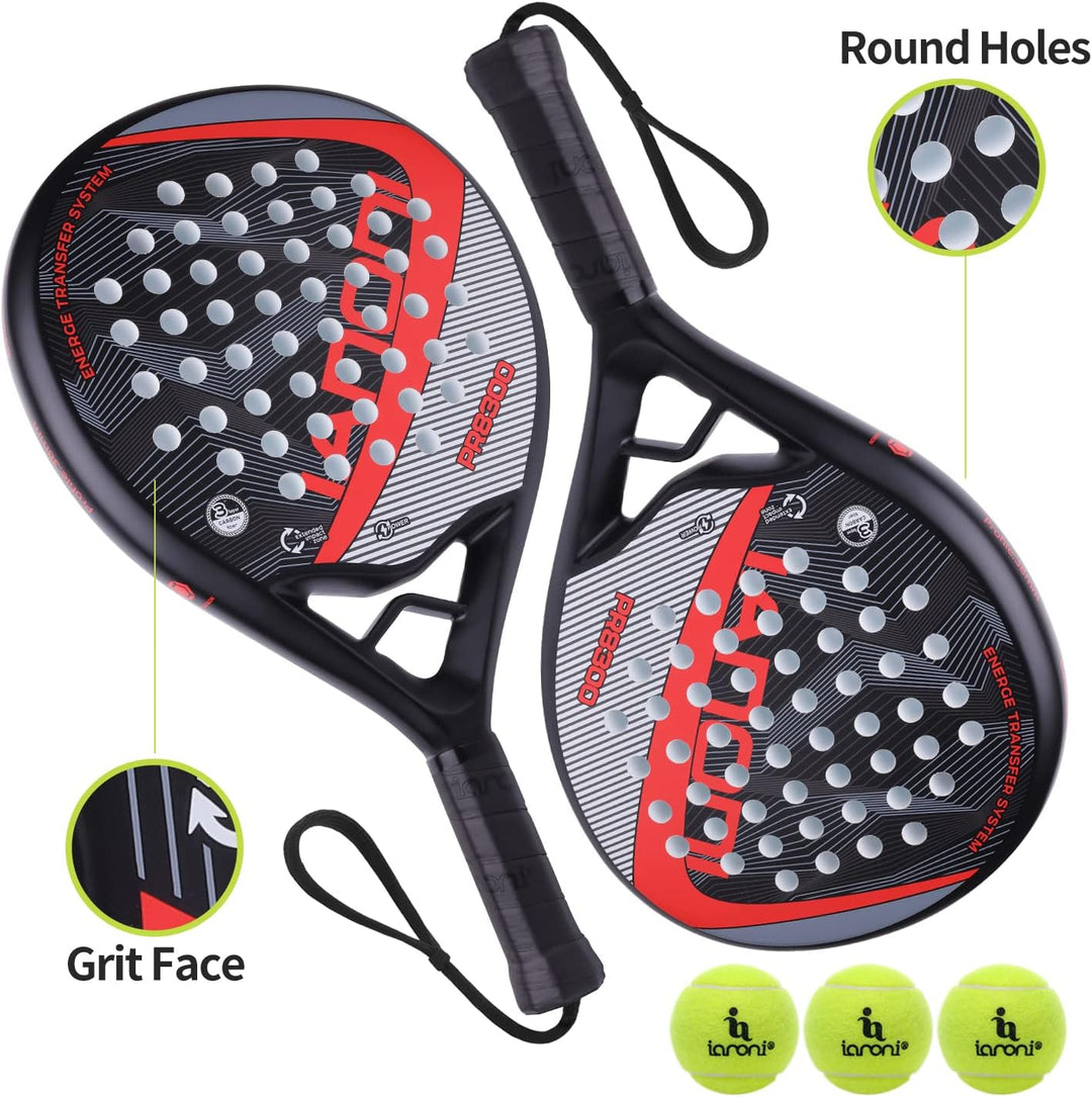 IANONI Padelschläger, Karbonfaser-Oberfläche mit Eva-Memory-Flex-Schaum-Kern, Padel-Tennisschläger L