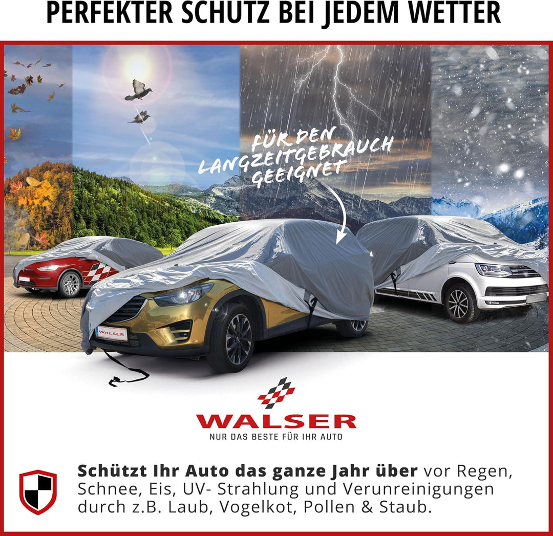 WALSER Premium Abdeckplane Auto All Weather Plus Qualitätssieger Sehr Gut*, Abdeckplane wasserdicht,