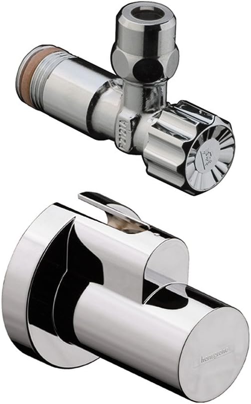 hansgrohe Eckventil mit Abdeckung, Chrom Chrom Eckventil mit Schuber, Chrom Eckventil mit Schuber