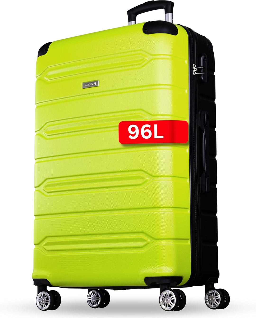 NOWI Hartschalenkoffer XL Gross - 96L Volumen - 8 Rollen 360° Drehbar - Leichter ABS Trolley mit Zah