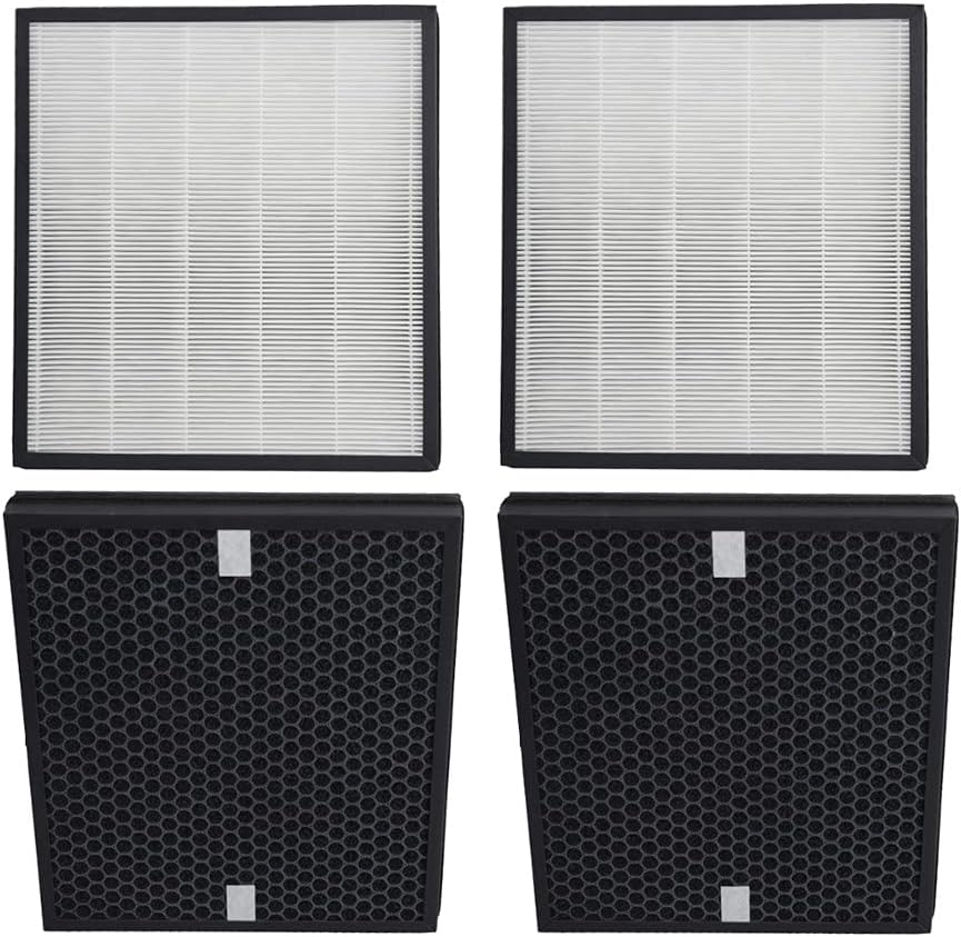 Trade-Shop Ersatz für 2x HEPA-Filter + 2x Aktivkohle-Filter AC4158/00 kompatibel mit Philips AC4080/