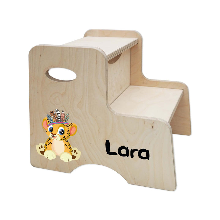 Tritthocker Kinder, Hocker aus Holz für Bad und Küche, Holzhocker personalisierter Toilettenhocker m